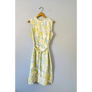 Vintage 1960s Leslie Fay Original Sleeveless Midi Dress Union Made Size Medium